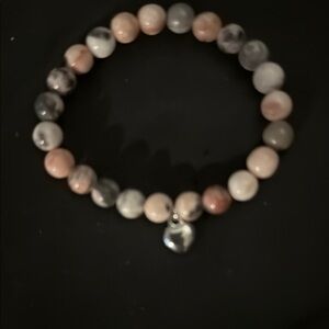 Elegant Beaded Bracelet with Heart Charm